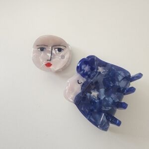 NEW Bundle 2 Bohemian Hair Clips Moon Stars Women